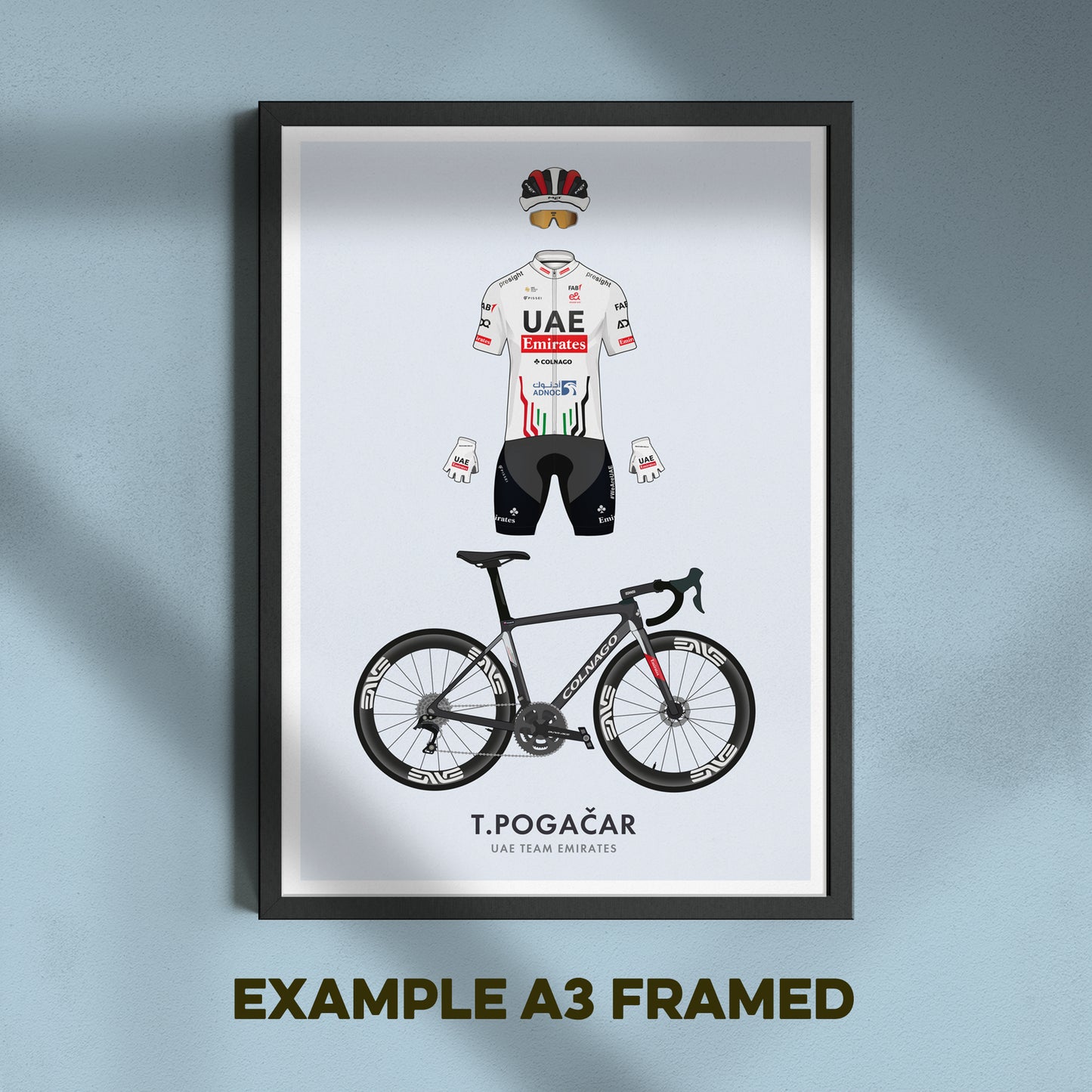 Primoz Roglic Cycling Art Print - Jersey & Bicycle Illustration
