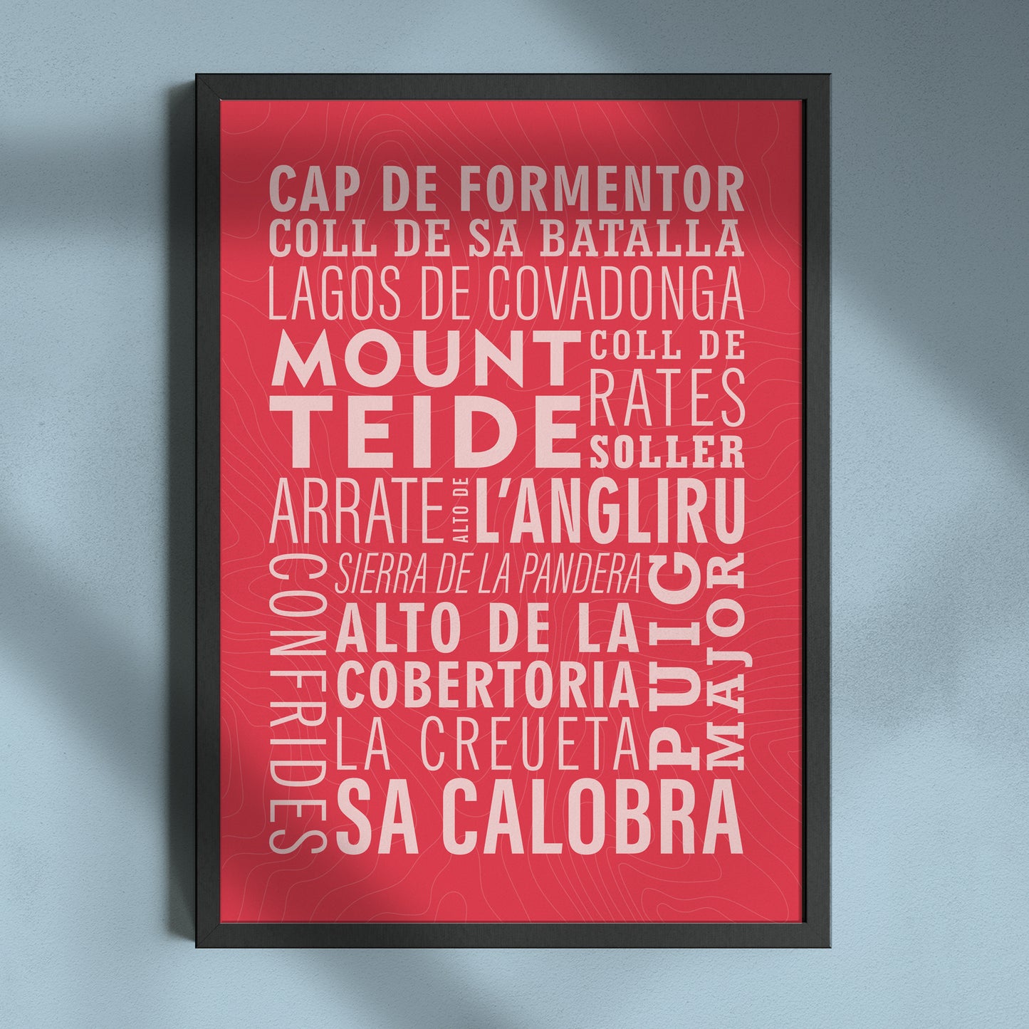 Spanish Cycling Climbs Typographic Poster - Vuelta a Espana Wall Art