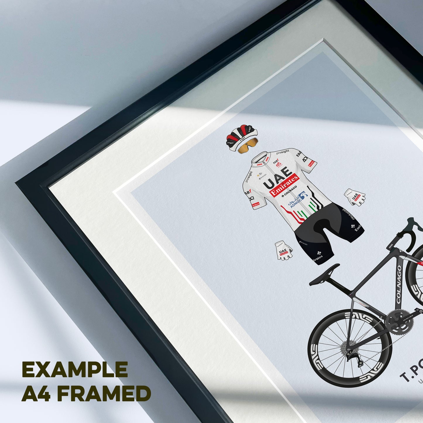 Primoz Roglic Cycling Art Print - Jersey & Bicycle Illustration
