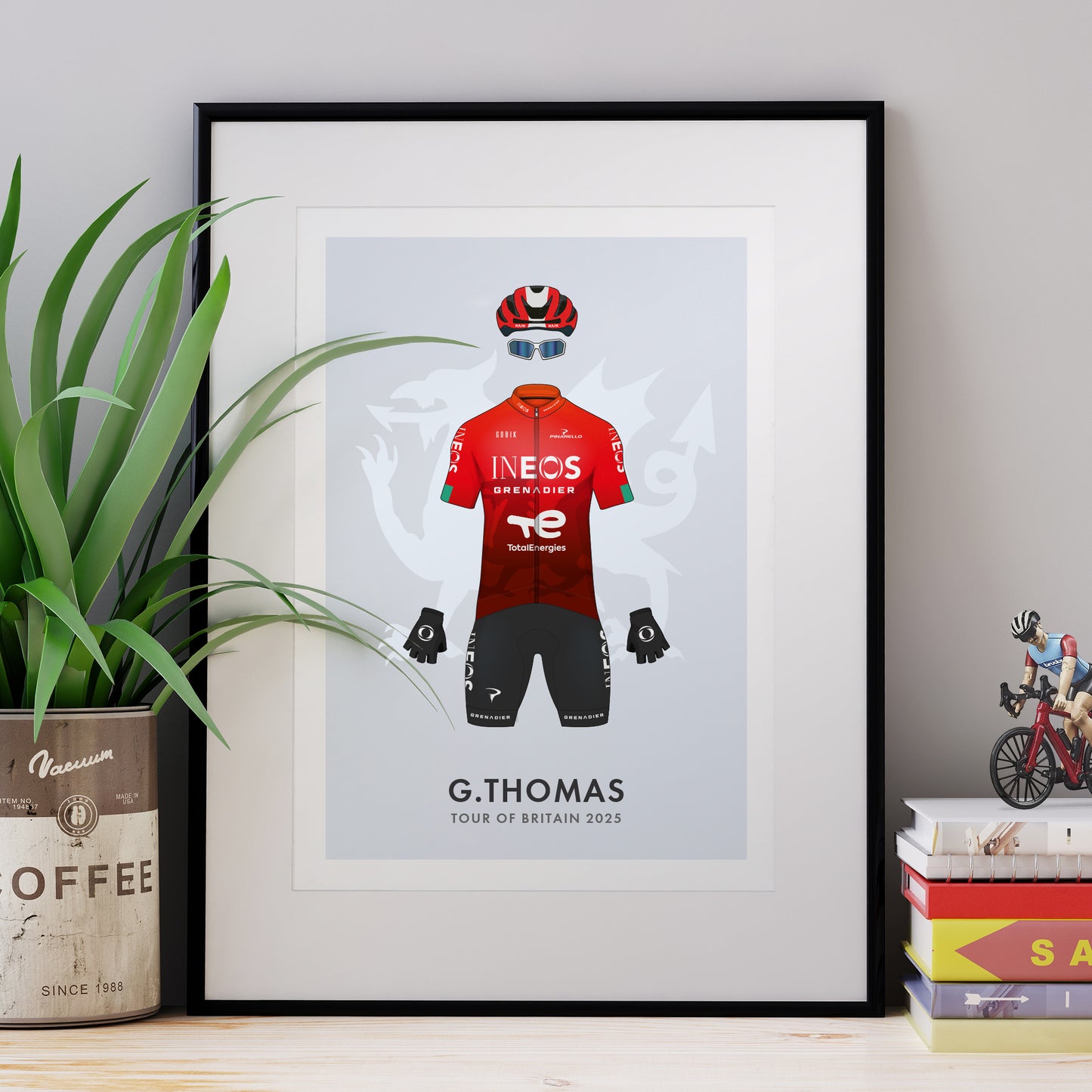 Geraint Thomas - Final Tour of Britain - Commemorative Cycling Art Print