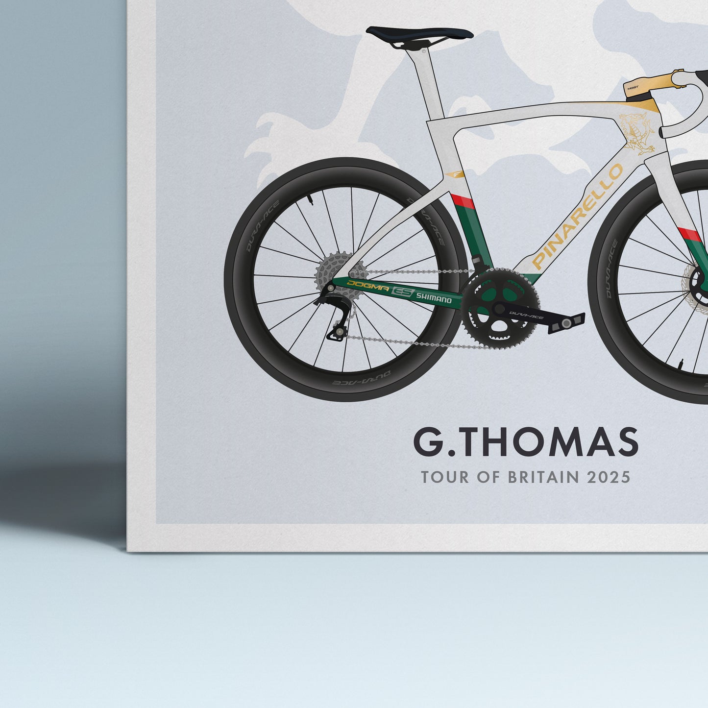 Geraint Thomas - Final Tour of Britain - Commemorative Cycling Art Print