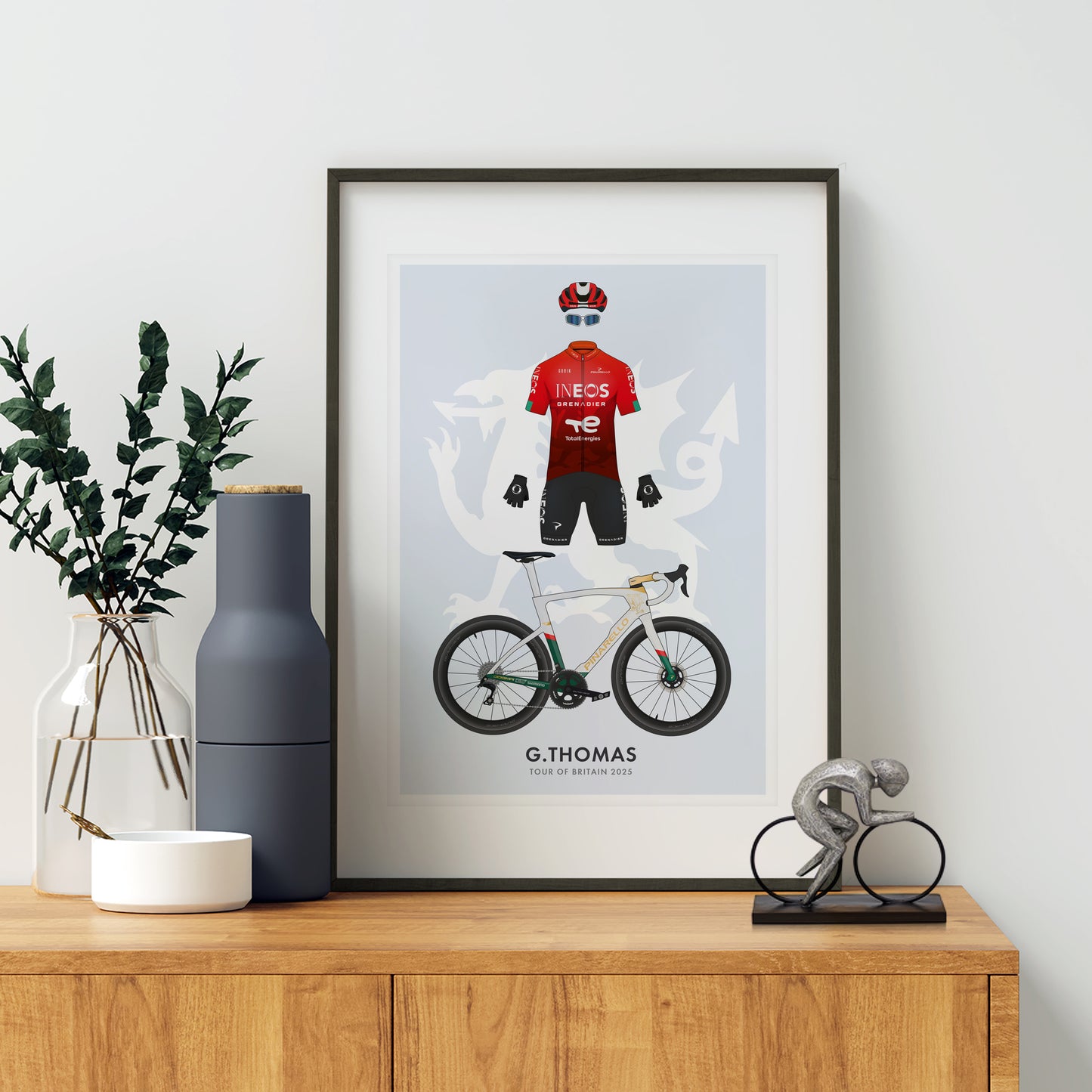 Geraint Thomas - Final Tour of Britain - Commemorative Cycling Art Print