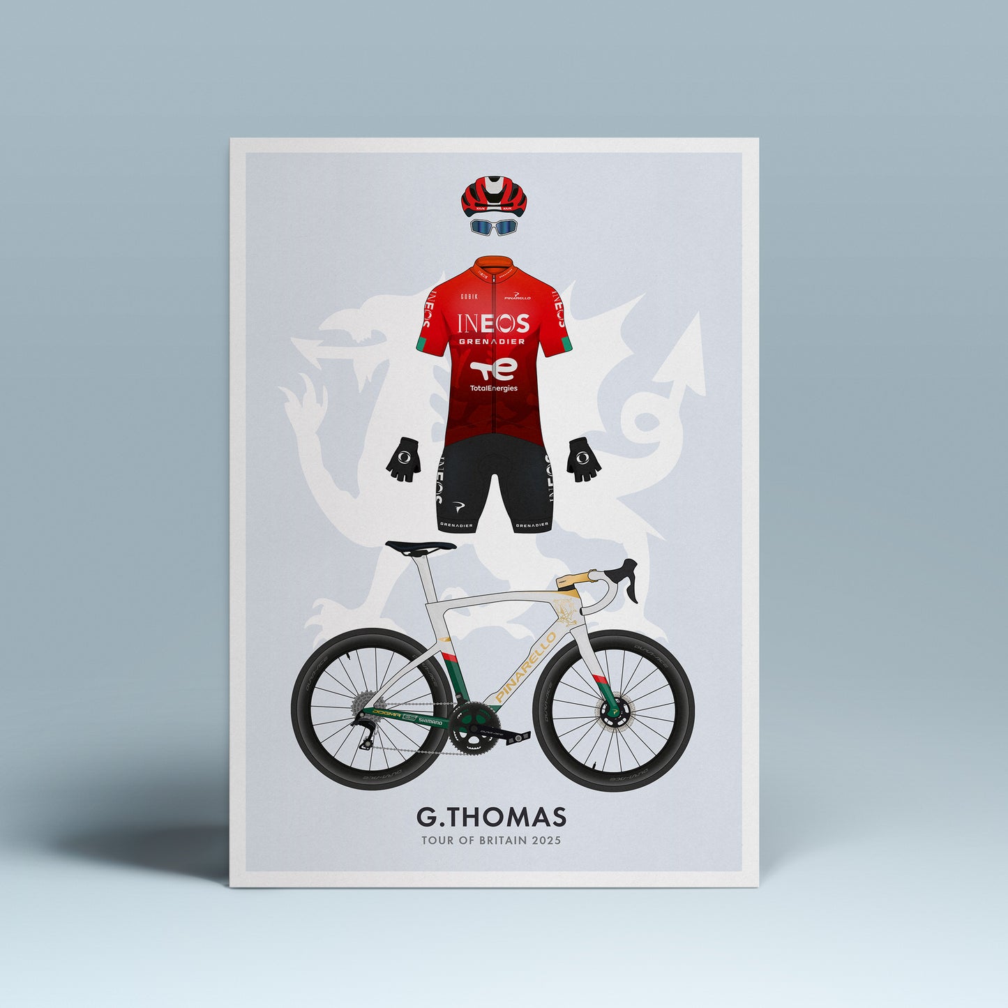 Geraint Thomas - Final Tour of Britain - Commemorative Cycling Art Print