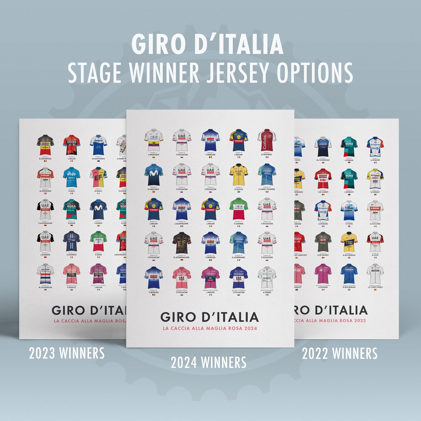 Giro d’Italia Art Print - Cycling Poster ‘Hunt for the Pink Jersey’