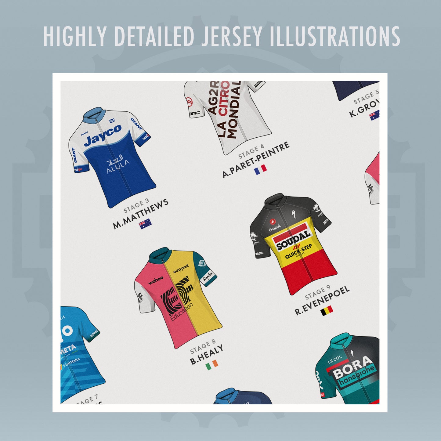 Giro d’Italia Art Print - Cycling Poster ‘Hunt for the Pink Jersey’