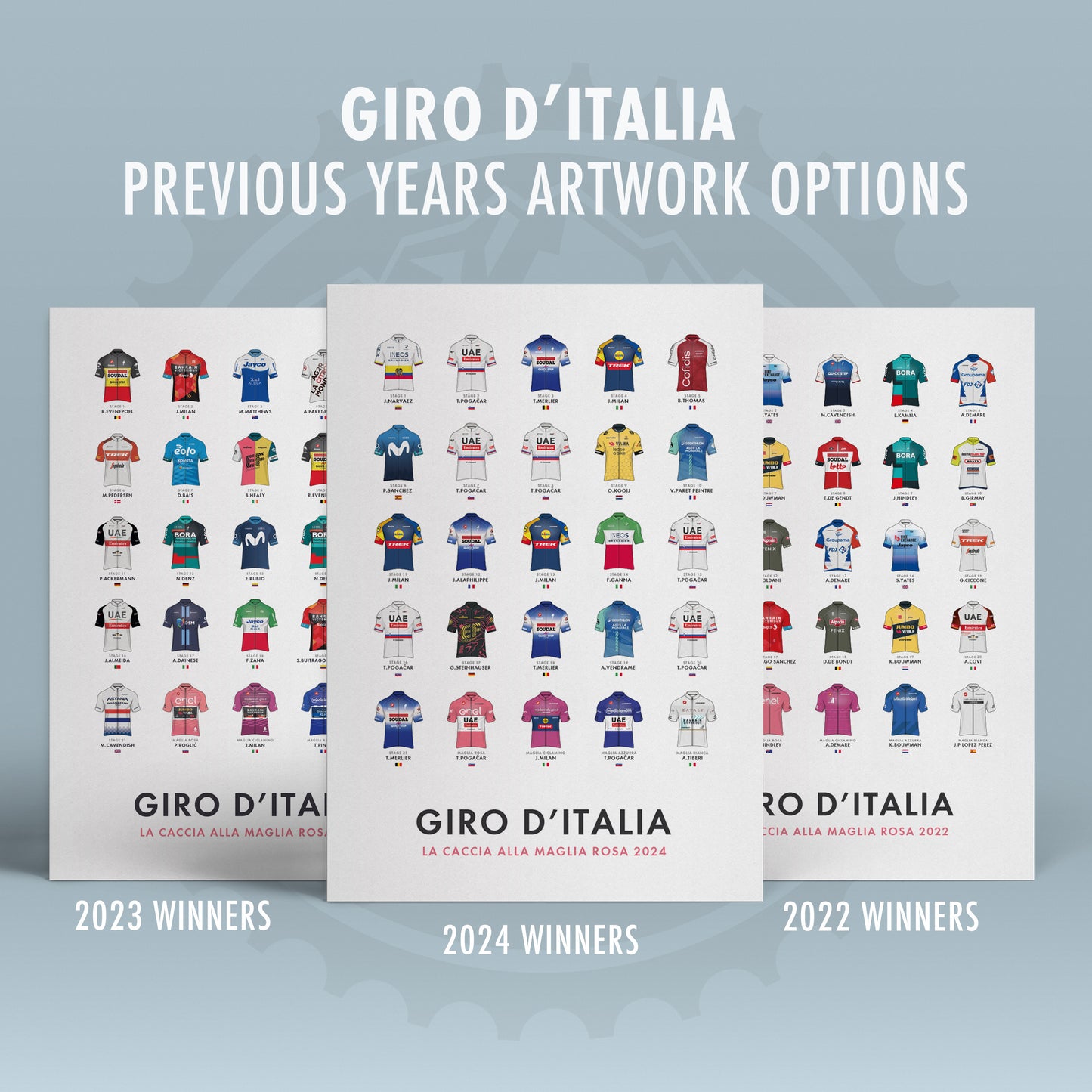 Giro d’Italia Art Print - Cycling Poster ‘Hunt for the Pink Jersey’