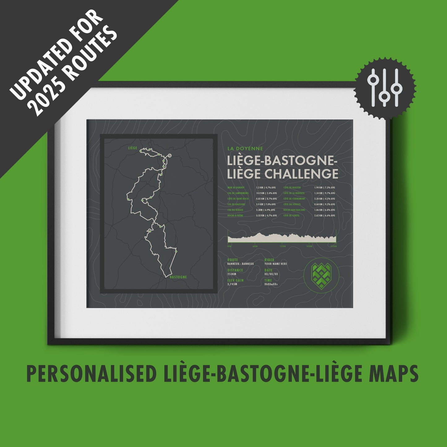 Liège-Bastogne-Liège Challenge - La Doyenne Personalised Route Map