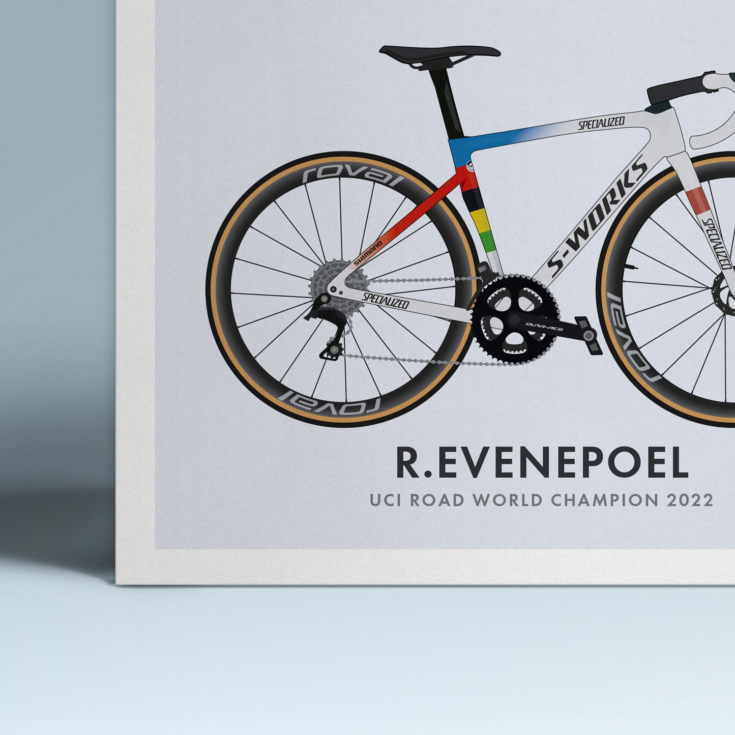 Remco Evenepoel Cycling Art Print - World Champion Edition