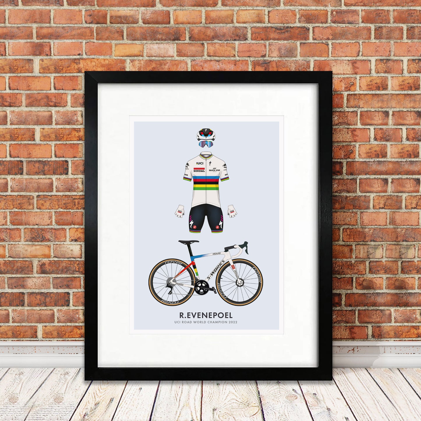 Remco Evenepoel Cycling Art Print - World Champion Edition
