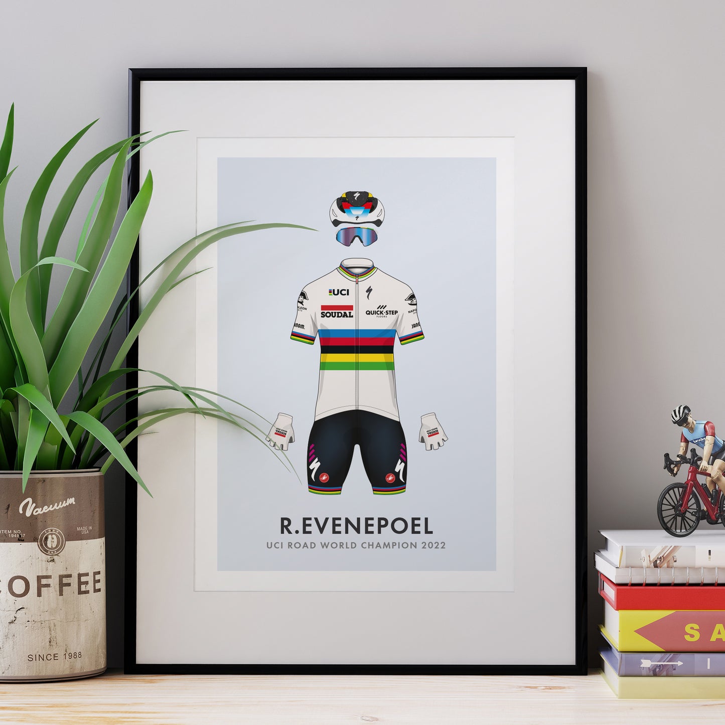 Remco Evenepoel Cycling Art Print - World Champion Edition