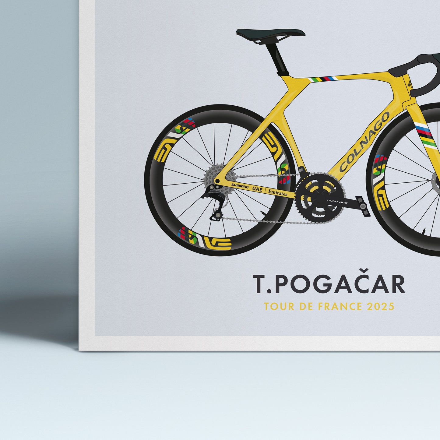 Tadej Pogacar - Tour de France Edition - Cycling Art Print lllustration