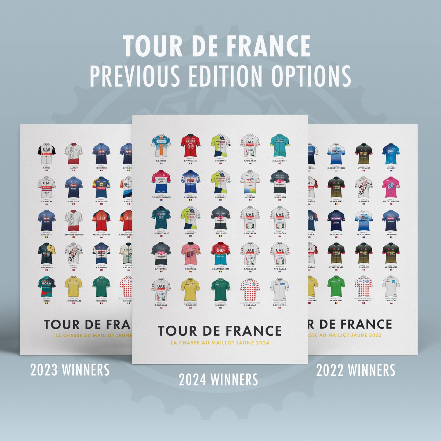 Tour de France Art Print - Cycling Poster ‘Hunt for the Yellow Jersey’