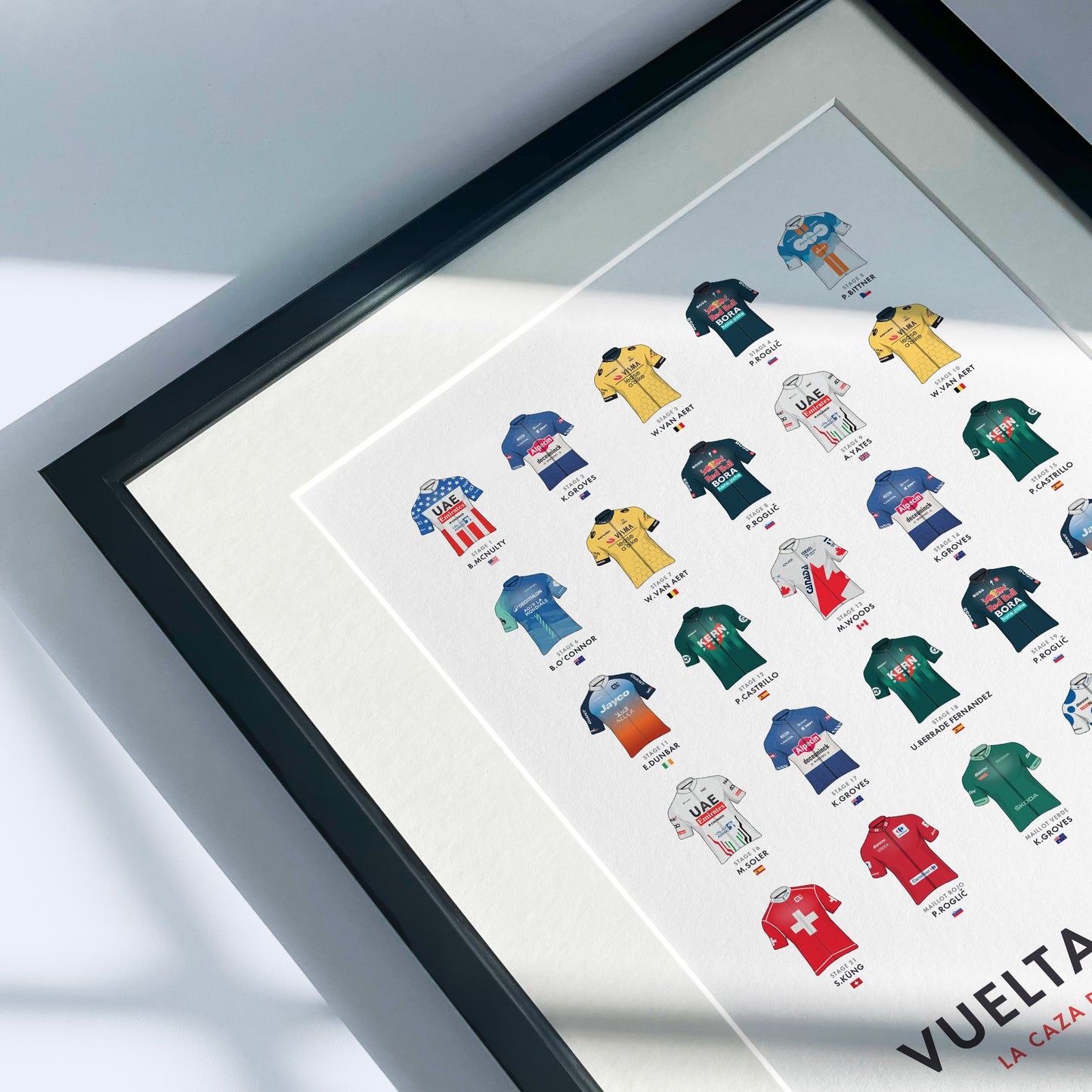 La Vuelta a Espana d’Italia Art Print - Cycling Poster ‘Hunt for the Red Jersey’