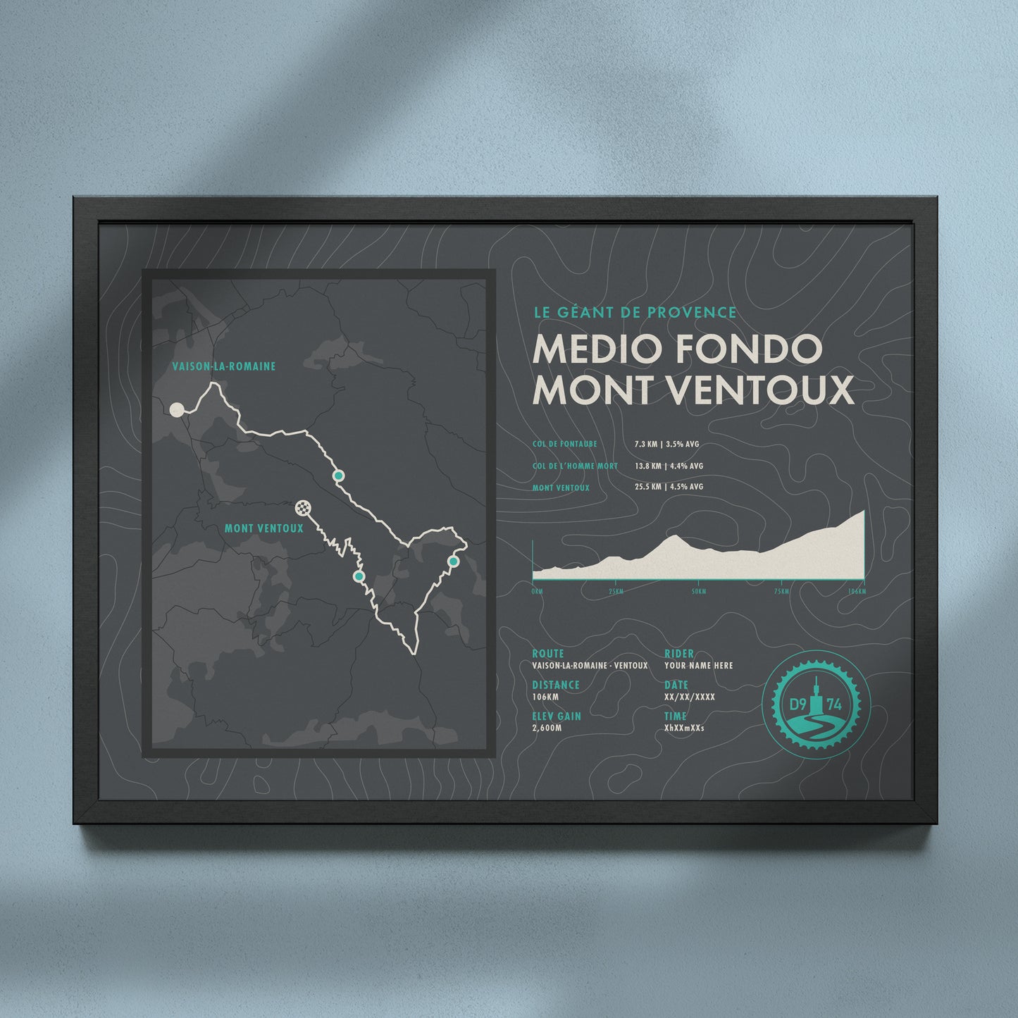 GF Mont Ventoux - Gran Fondo Personalised Cycling Sportive Art Print