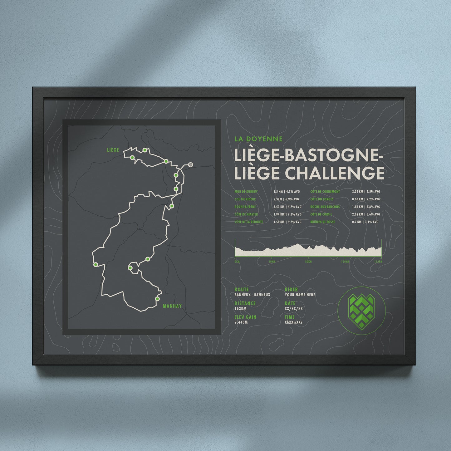 Liège-Bastogne-Liège Challenge - La Doyenne Personalised Route Map