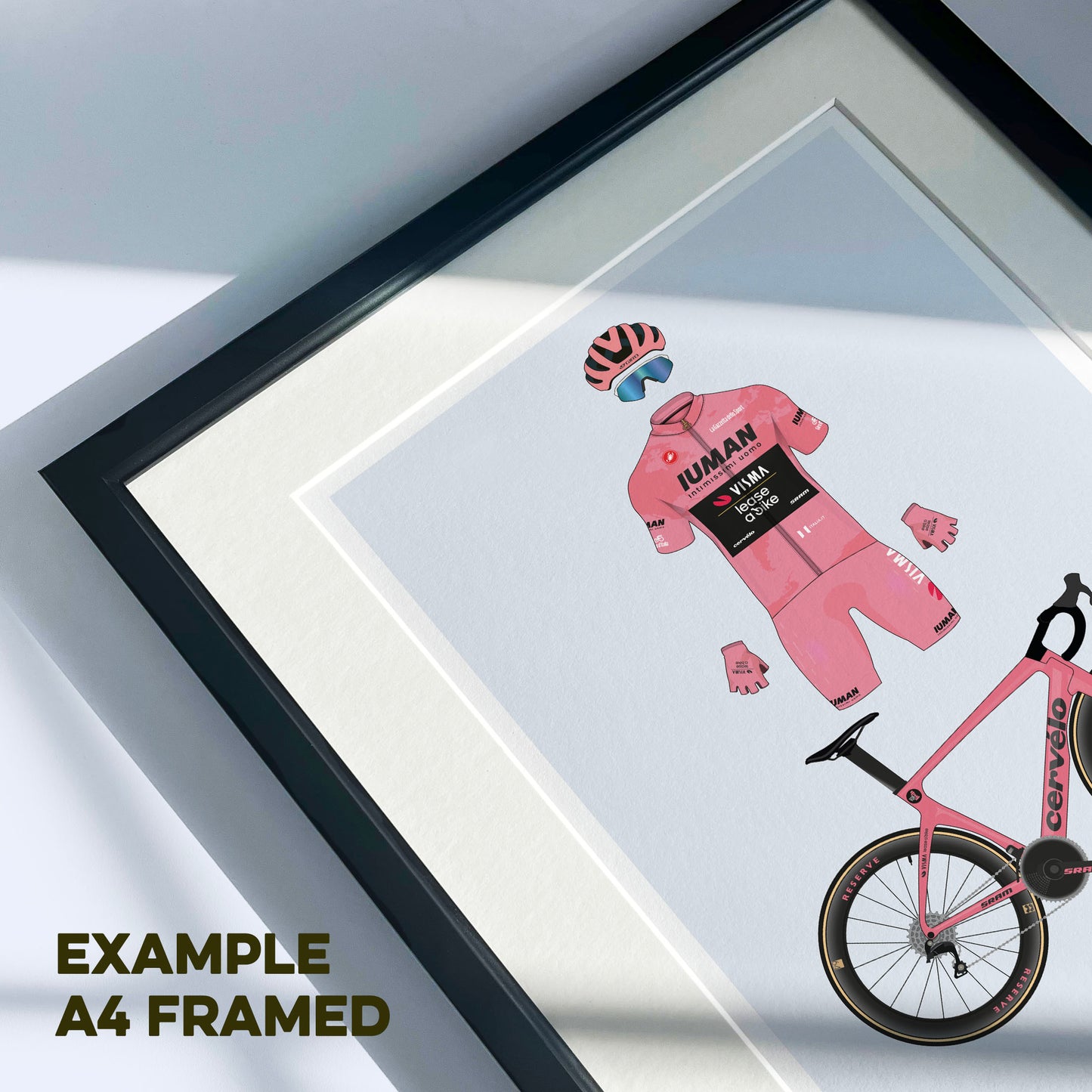 Simon Yates - Giro Edition - Cycling Art Print - Jersey & Bicycle Illustration