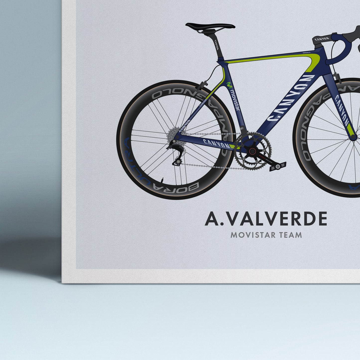 Alejandro Valverde Cycling Art Print -Jersey & Bicycle Illustration