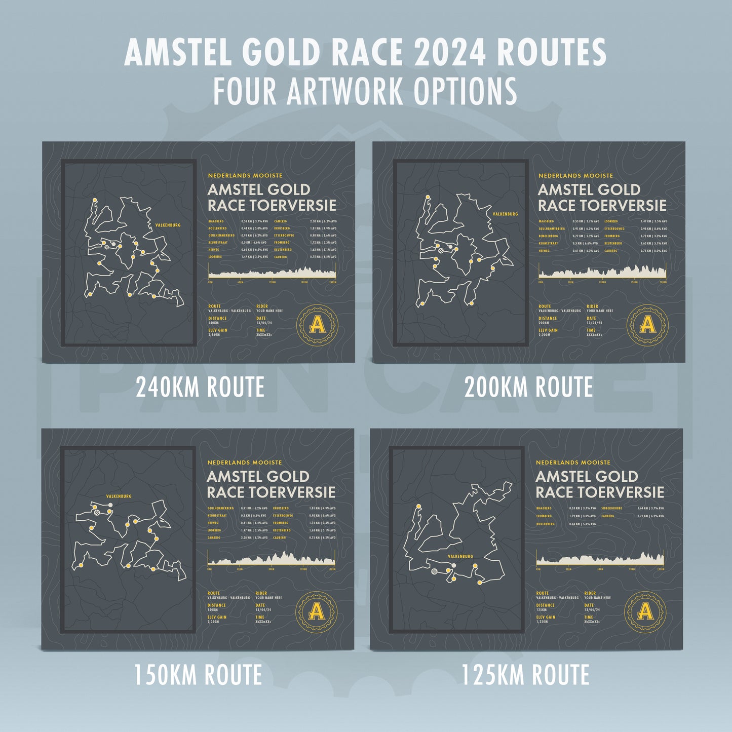 Amstel Gold Race Sportive - Personalised Commemorative Route Map