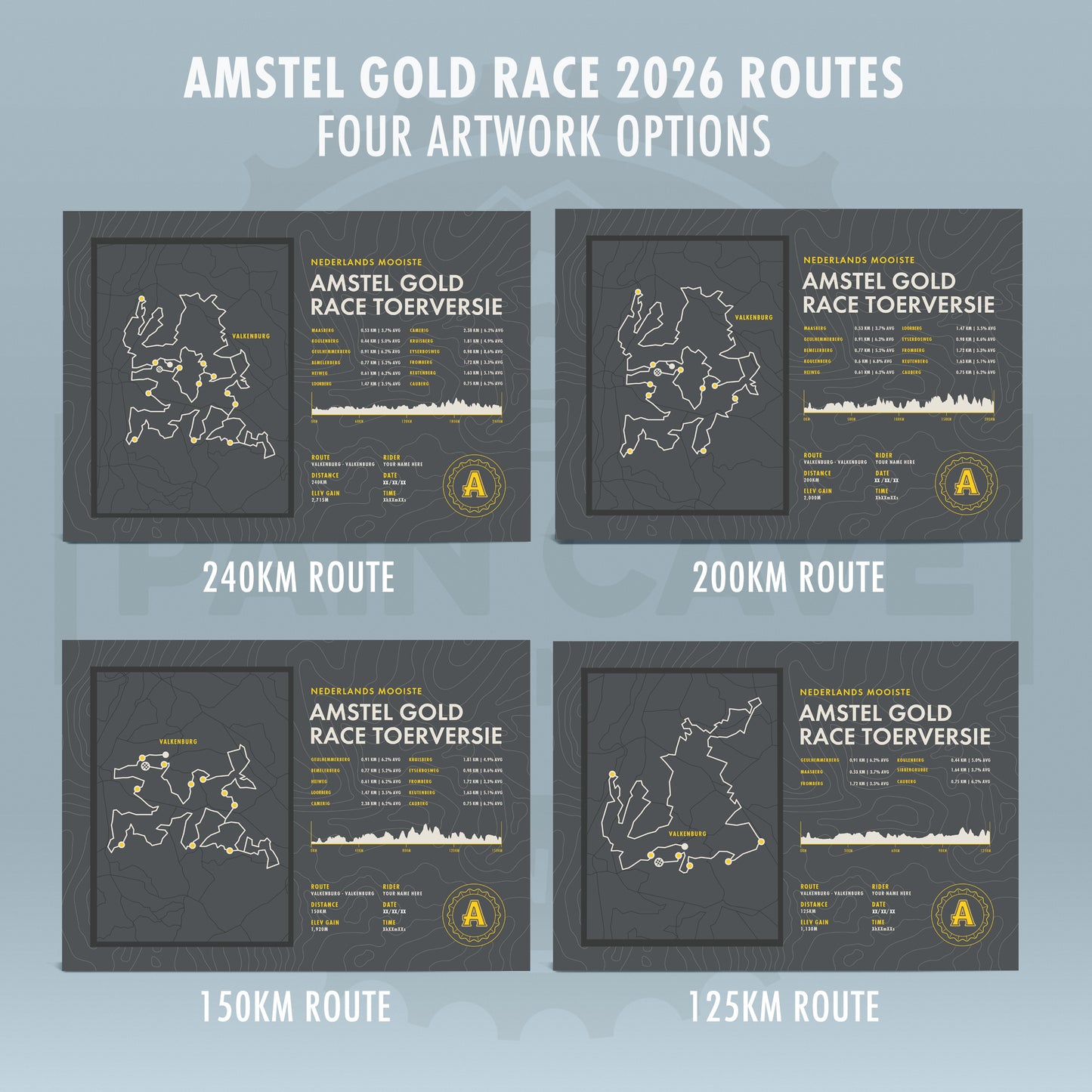 Amstel Gold Race Sportive - Personalised Commemorative Route Map