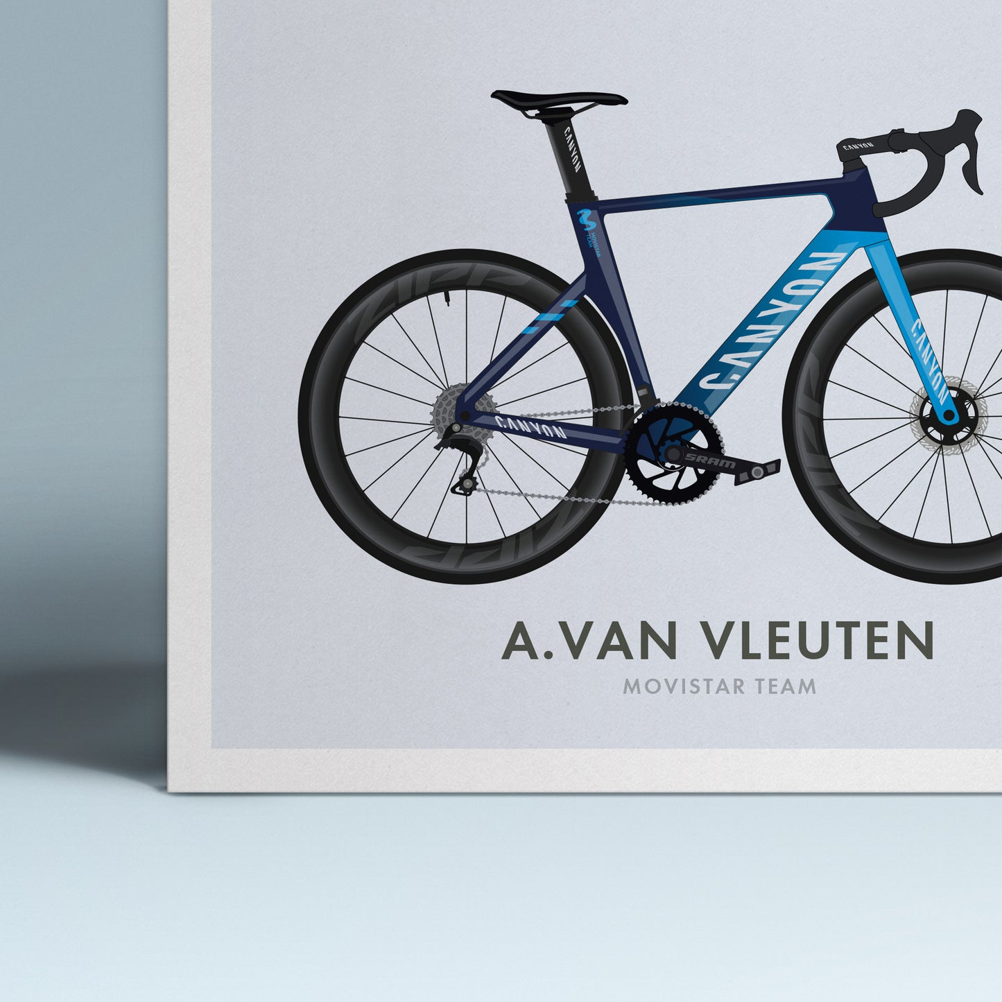 Annemiek van Vleuten Cycling Art Print -Jersey & Bicycle Illustration