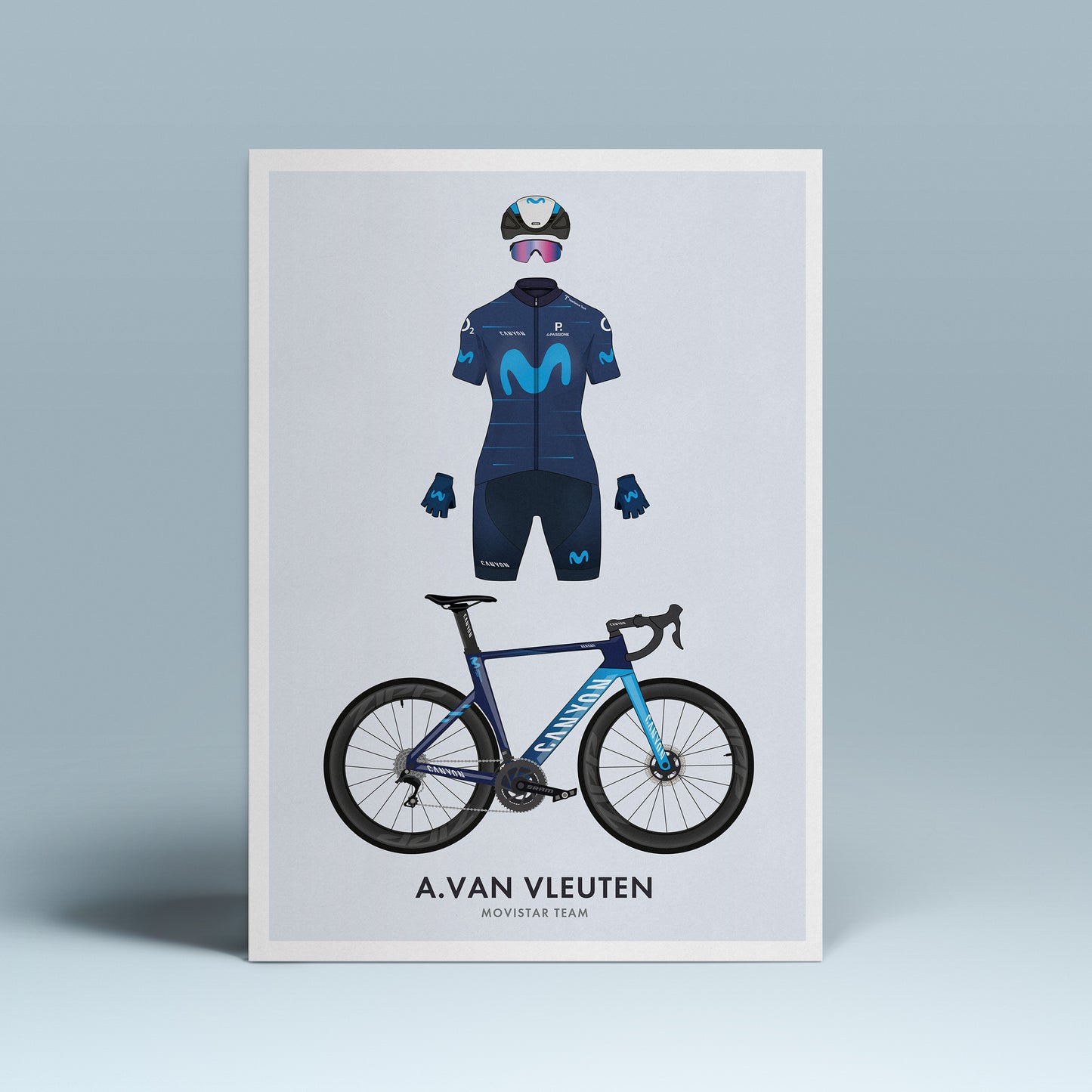 Annemiek van Vleuten Cycling Art Print -Jersey & Bicycle Illustration