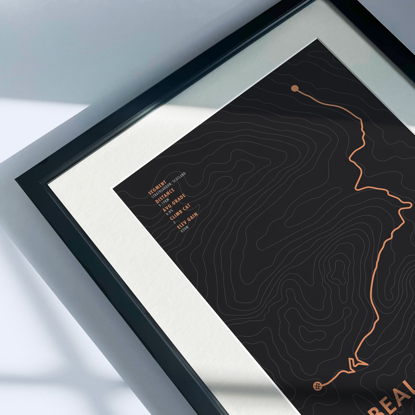 Bealach-na-Bà Cycling Art Print - Personalised Route Map Poster