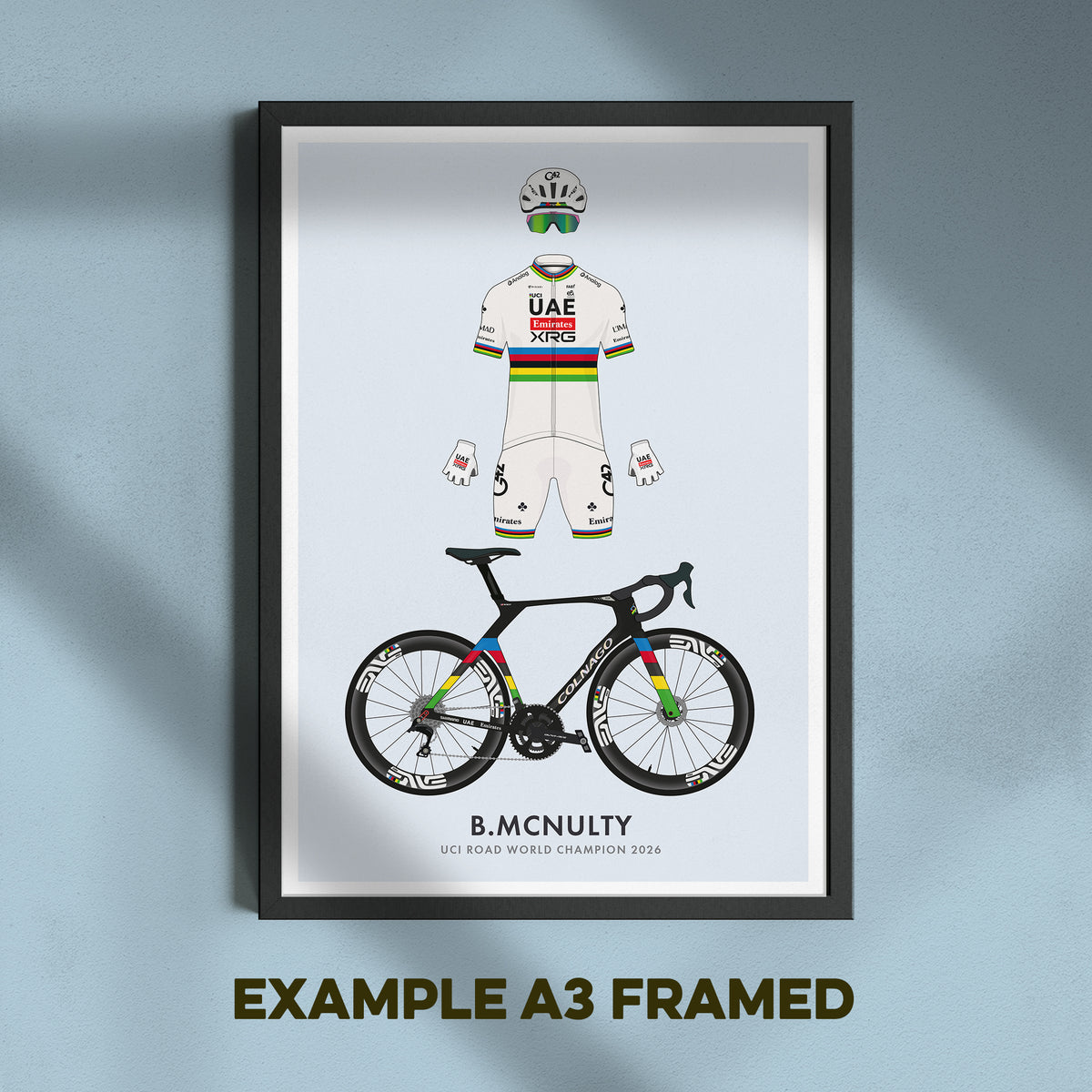 Brandon McNulty Cycling Art Print - World Champion Edition