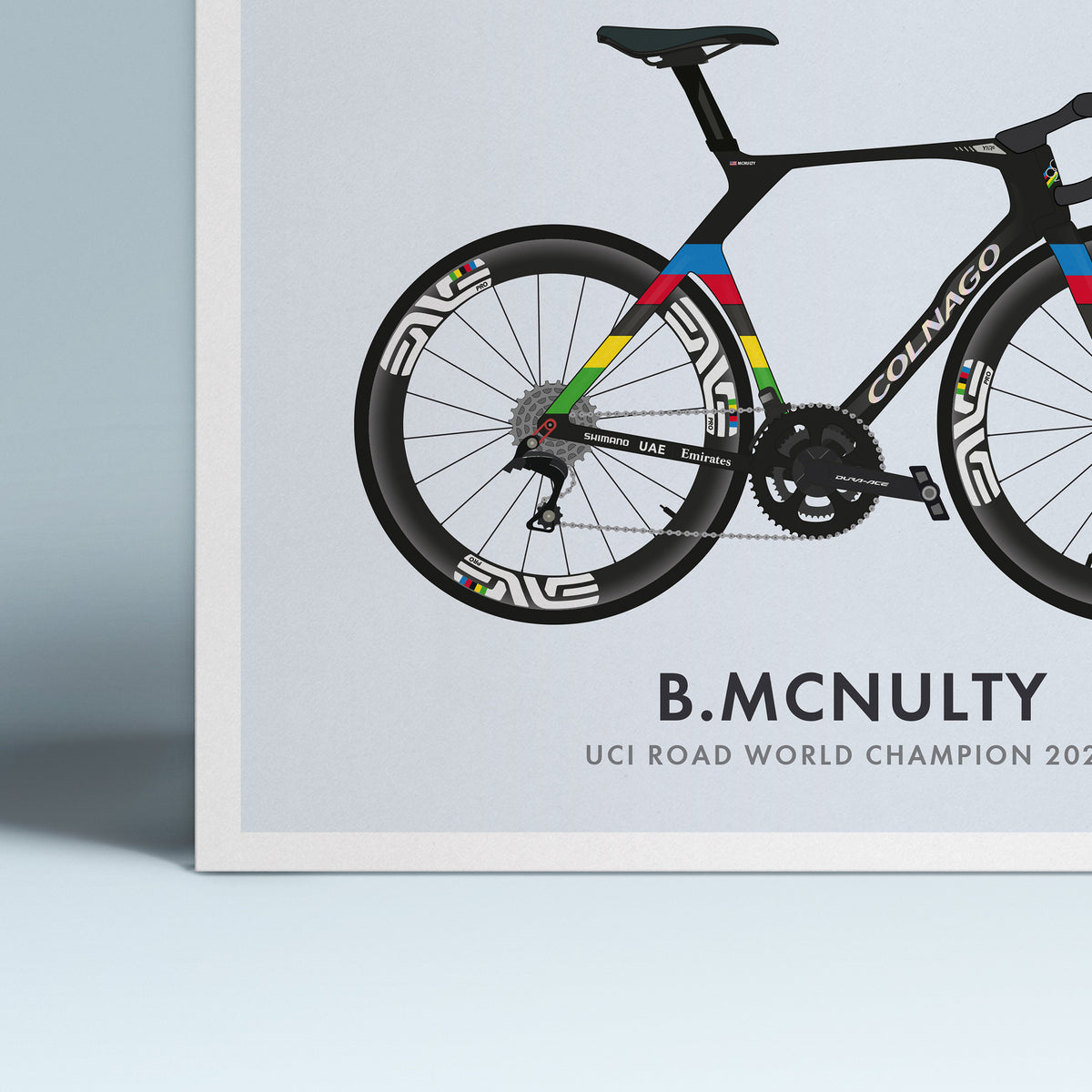 Brandon McNulty Cycling Art Print - World Champion Edition