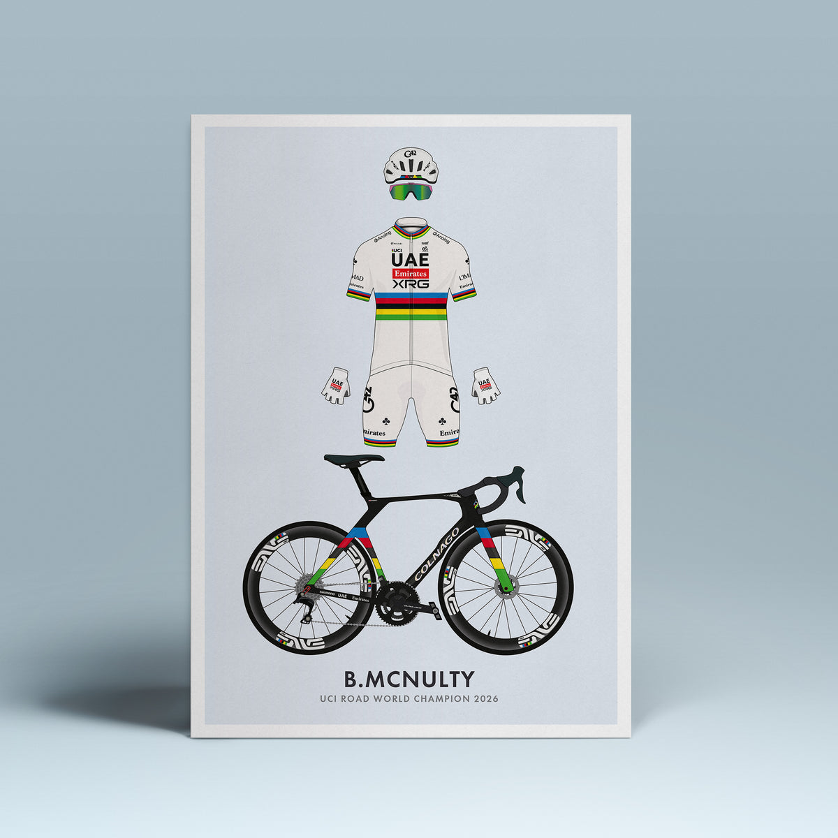 Brandon McNulty Cycling Art Print - World Champion Edition
