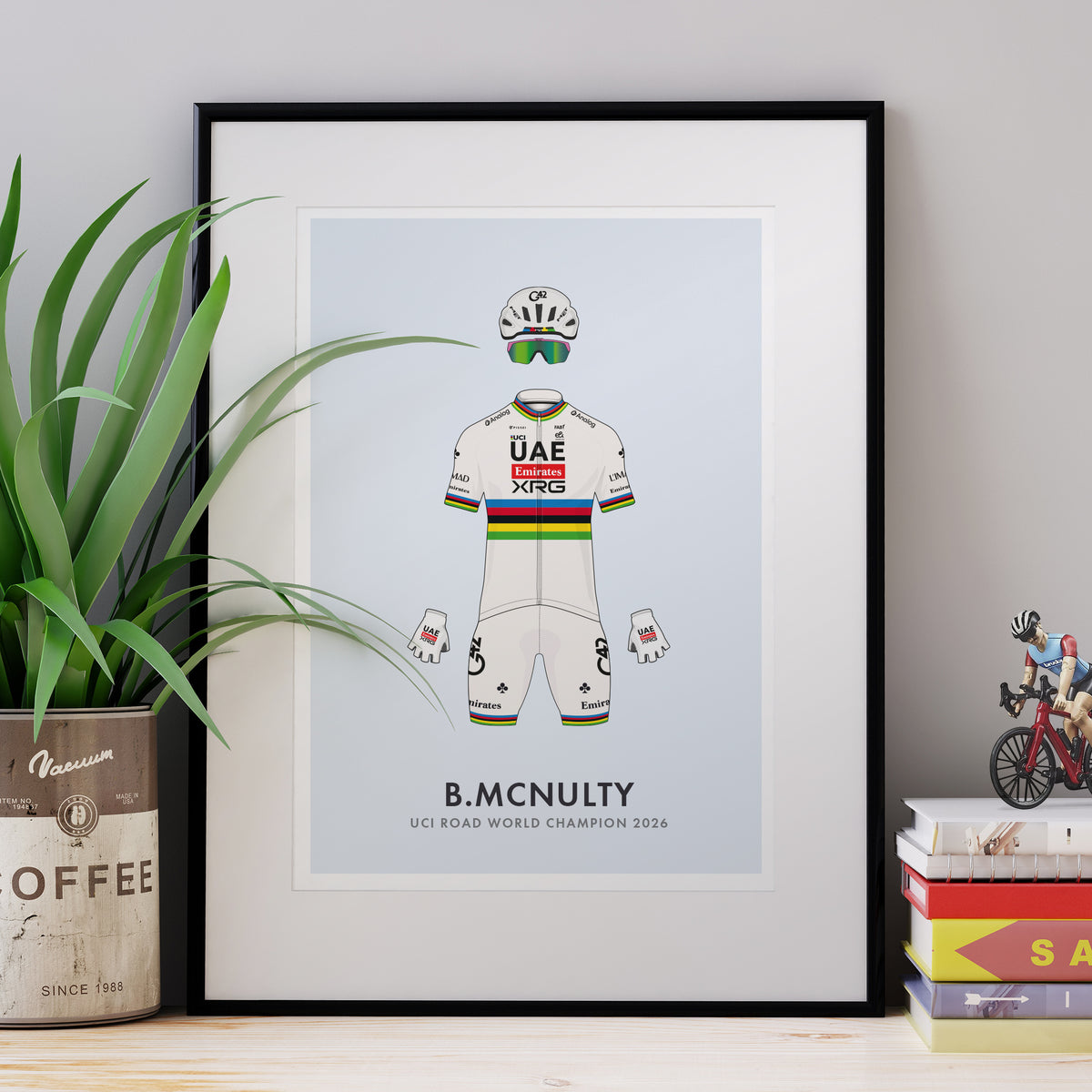 Brandon McNulty Cycling Art Print - World Champion Edition