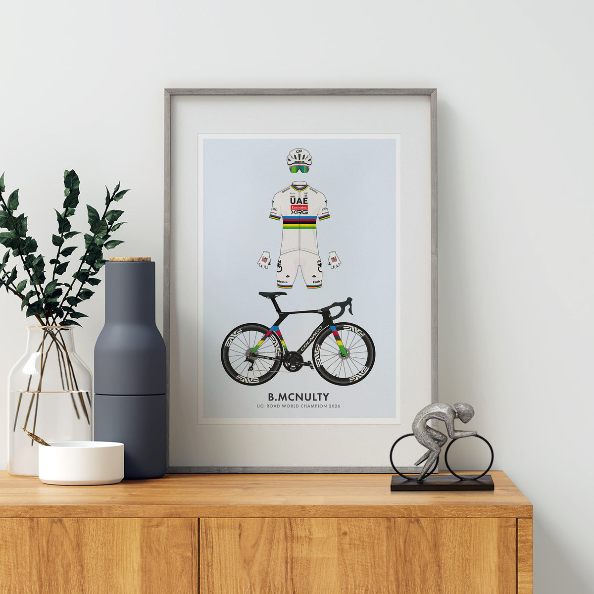 Brandon McNulty Cycling Art Print - World Champion Edition