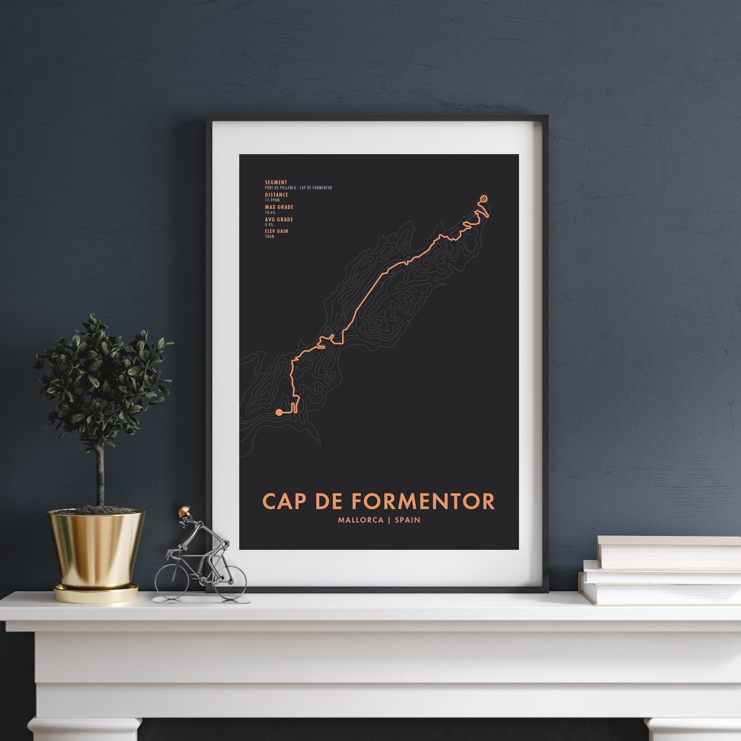 Cap de Formentor Cycling Art Print - Route Map with Personalisation