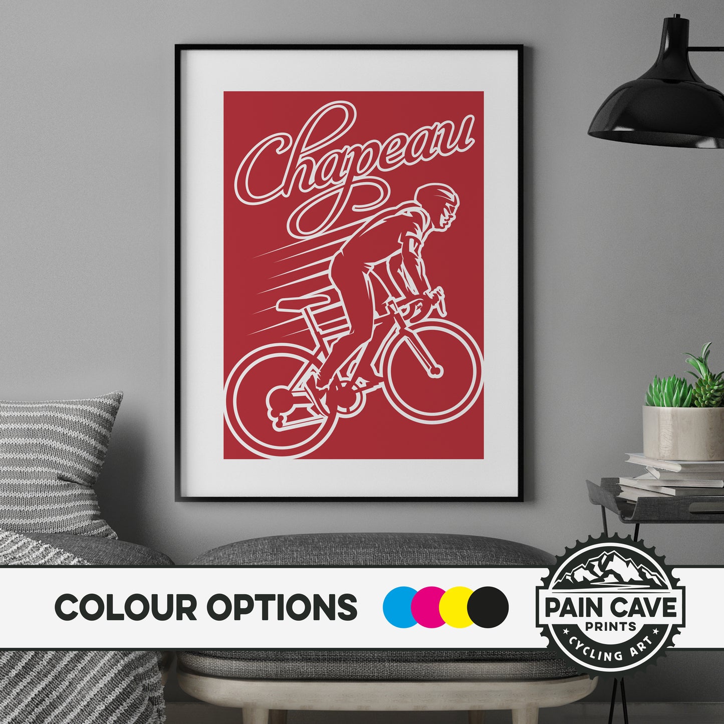 Chapeau! Motivational Cycling Illustration Poster - Bicycle Wall Art