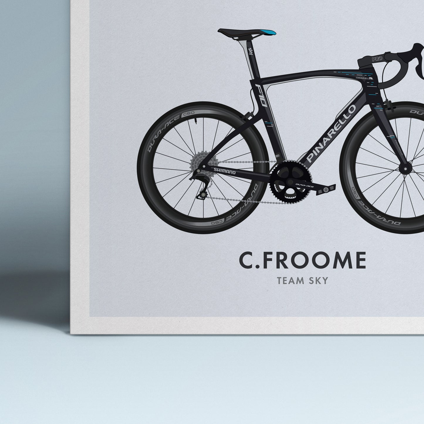 Chris Froome Cycling Art Print -Jersey & Bicycle Illustration