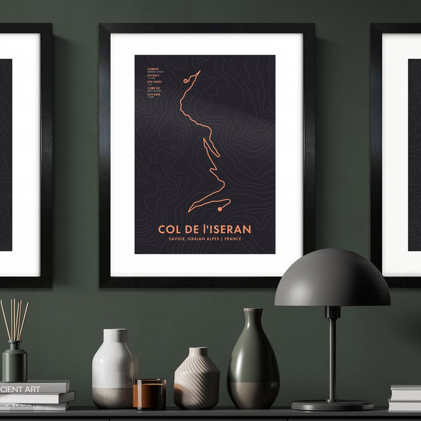 Col de L'Iseran Cycling Art Print - Personalised Route Map Poster