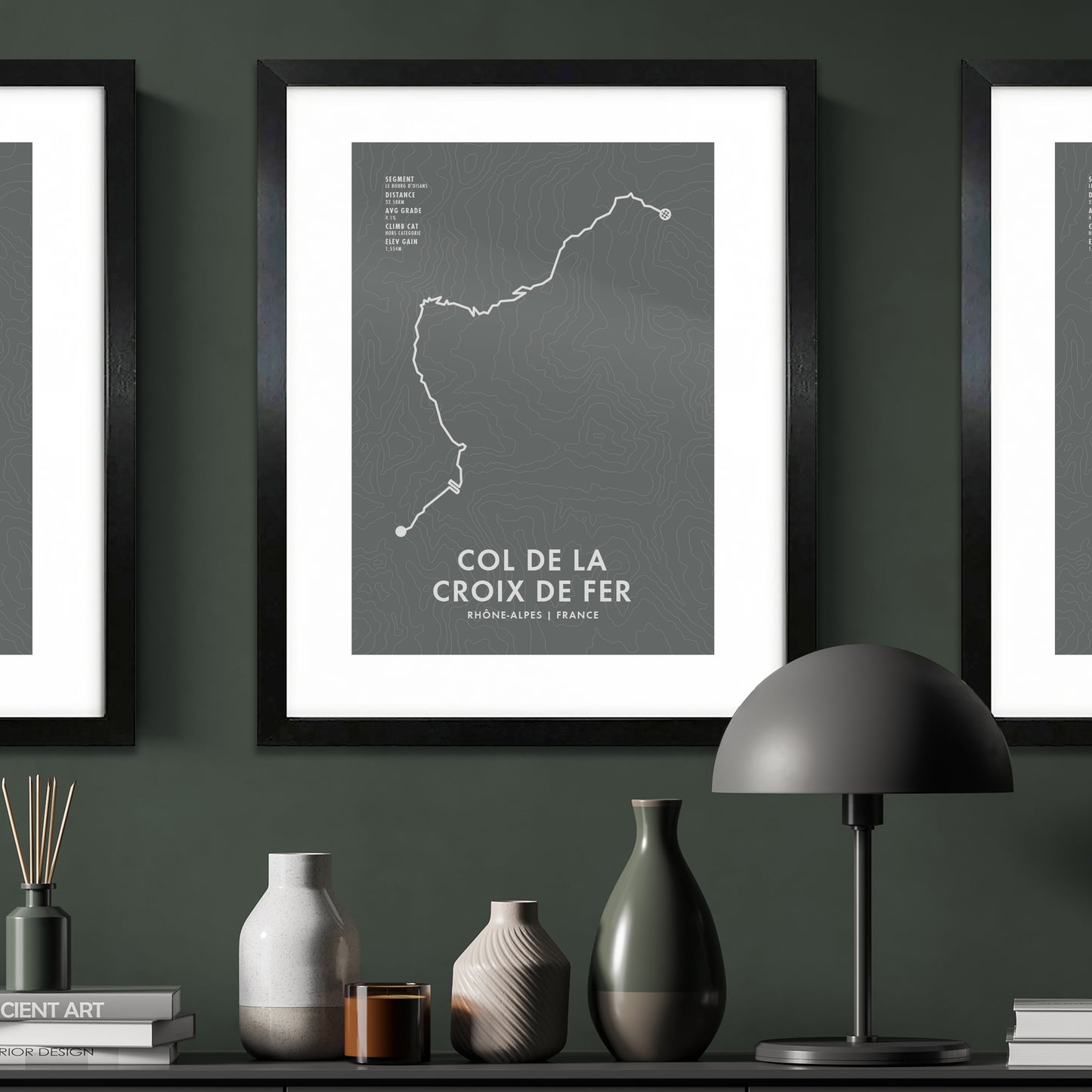 Col de la Croix de Fer - Personalised Cycling Art Print Route Map