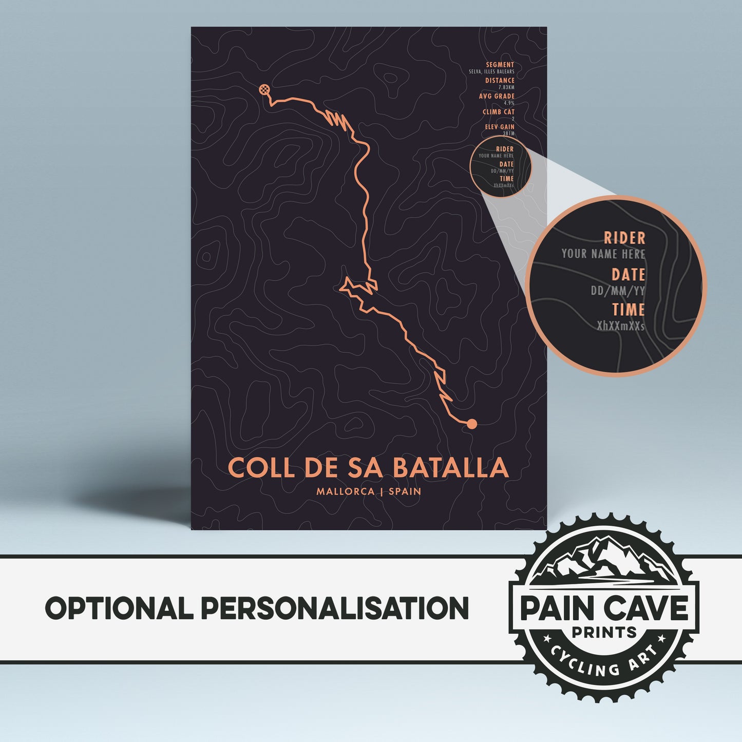 Coll de sa Batalla - Personalised Cycling Climb Art Prints