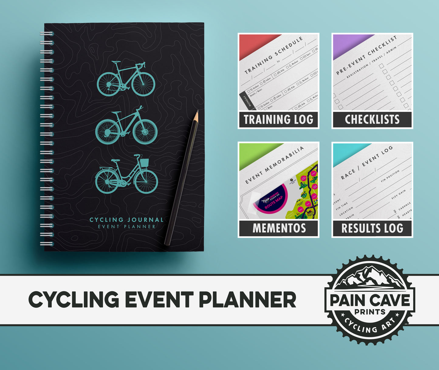 Cycling Journal Planner - Event Logbook, Training Schedule, Checklists