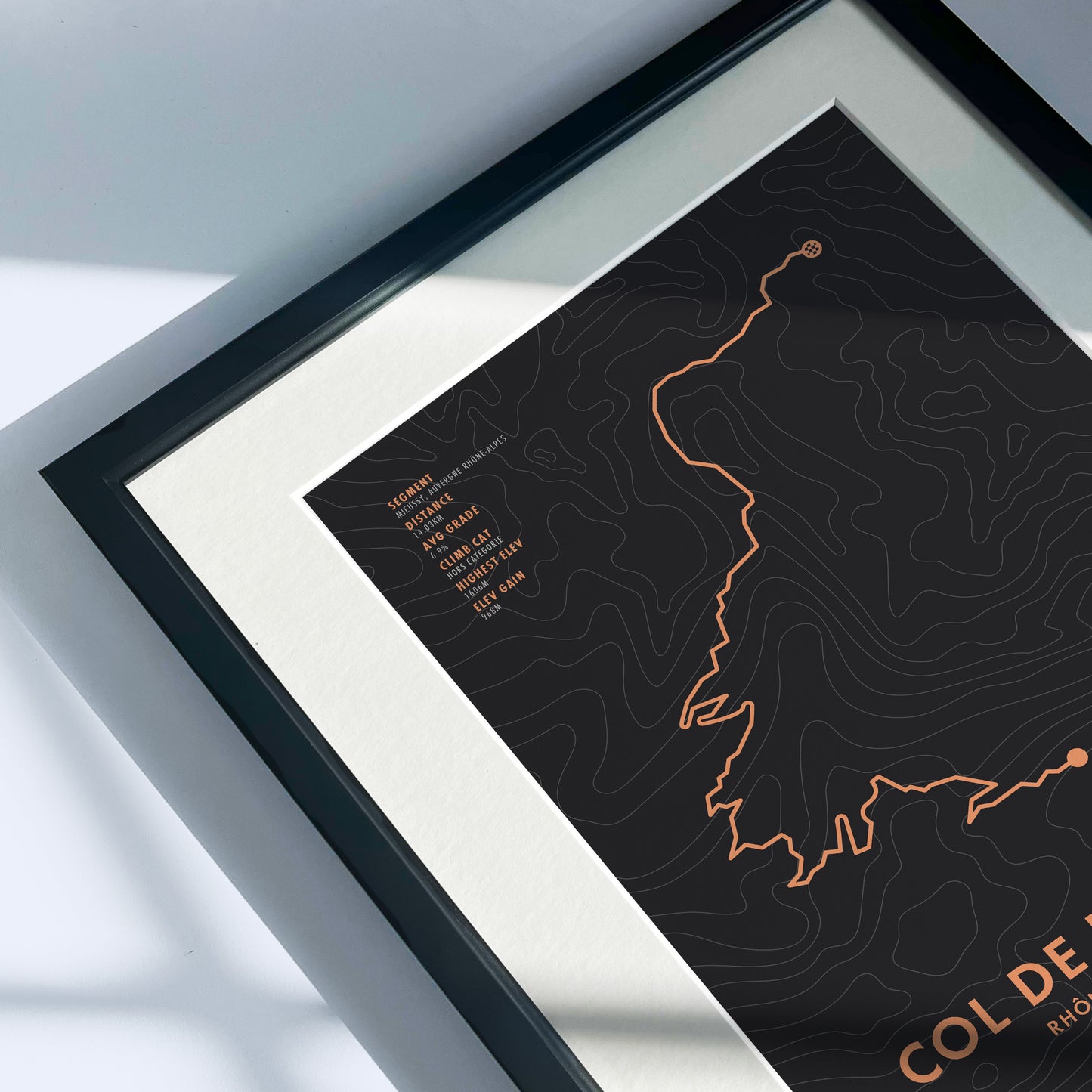 Col du Télégraphe Cycling Art Print - Route Map with Personalisation