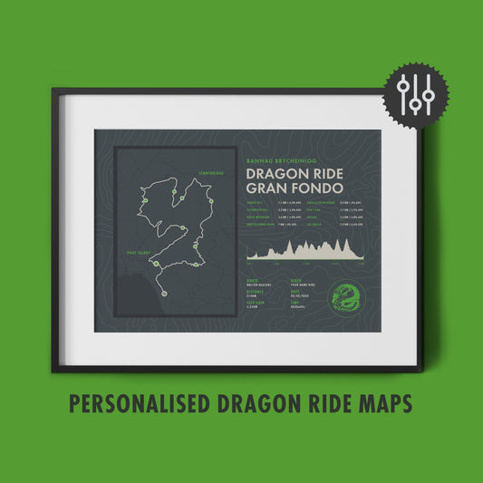 Dragon Ride Sportive - Personalised Gran Fondo Cycling Wall Art