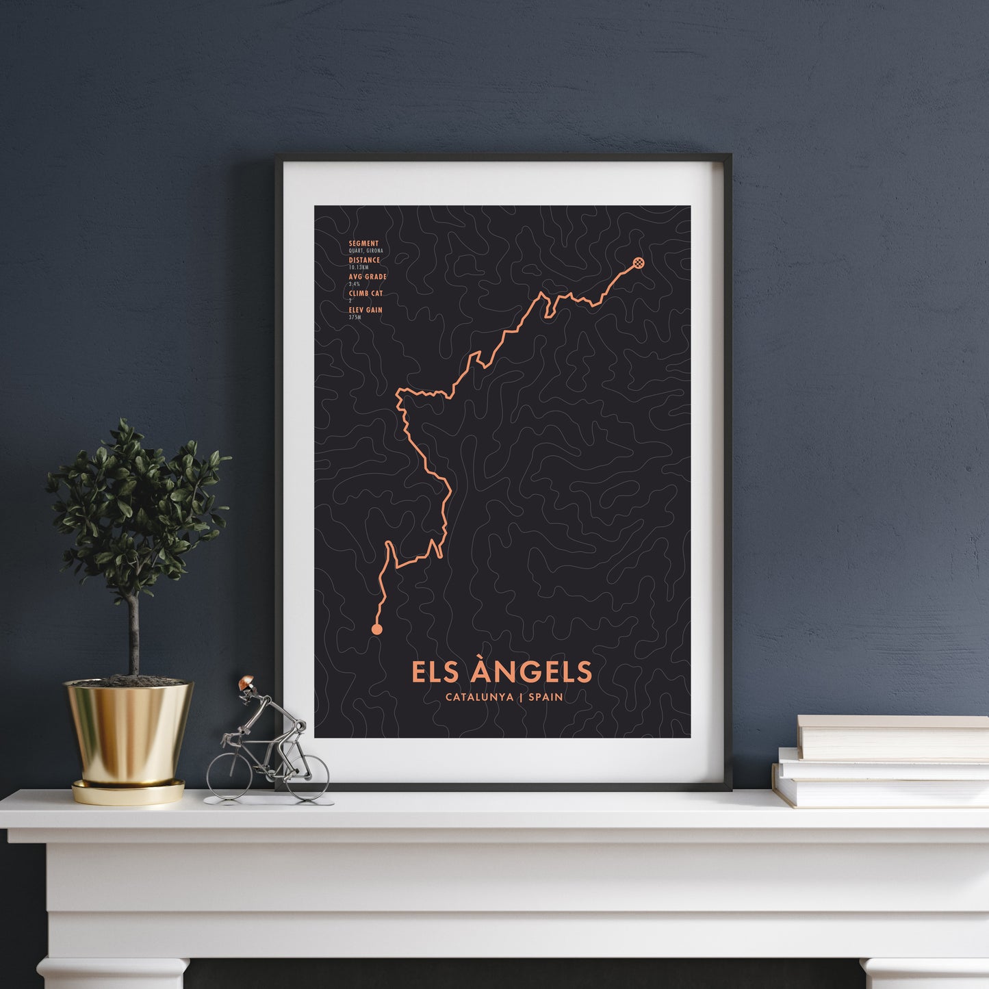 Els Àngels Cycling Art Print - Personalised Route Map Poster