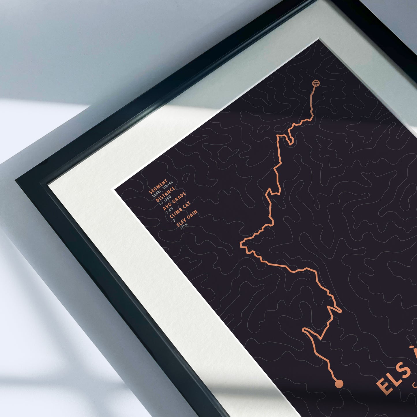 Els Àngels Cycling Art Print - Personalised Route Map Poster