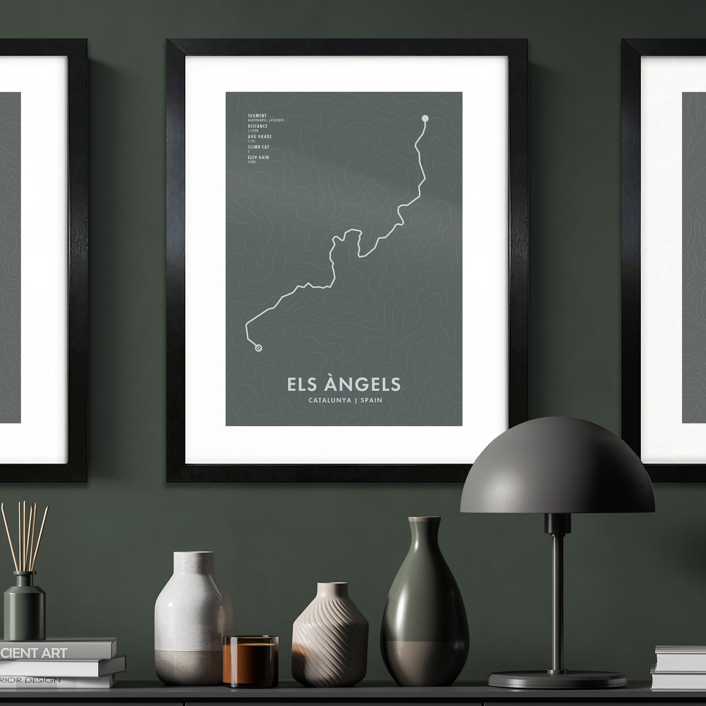 Els Àngels Cycling Art Print - Personalised Route Map Poster