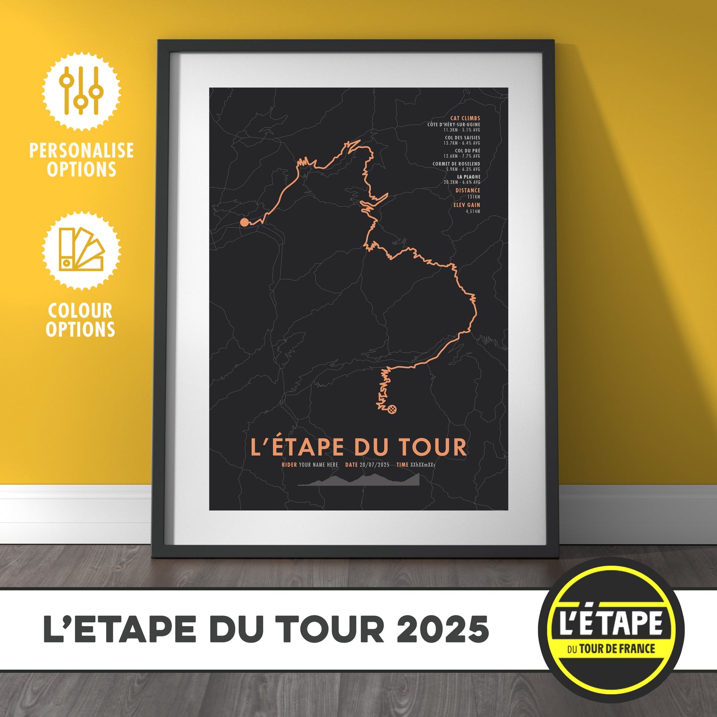L'Etape du Tour de France 2025 - Personalised Cycling Route Map