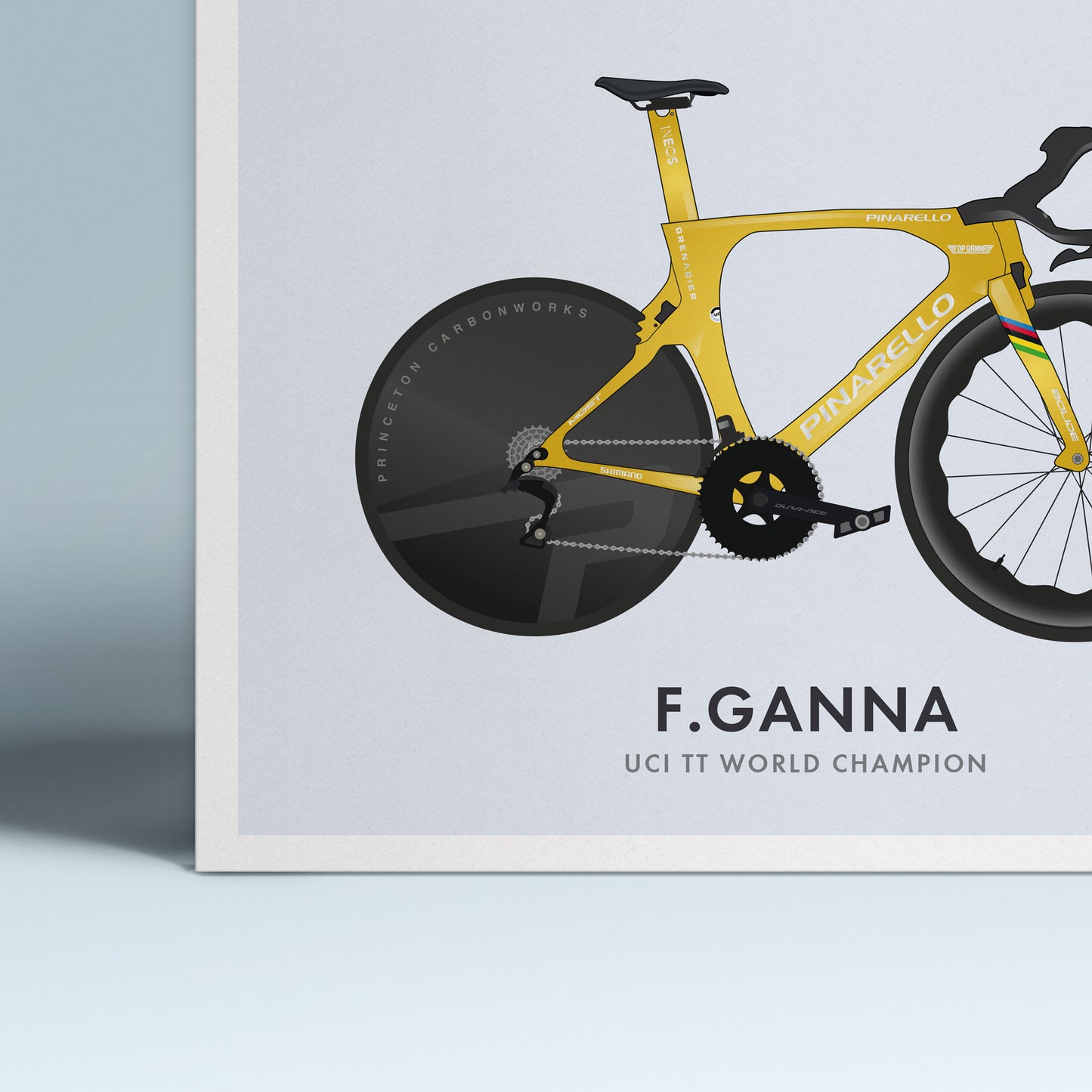 Filippo Ganna Cycling Art Print -Jersey & Bicycle Illustration