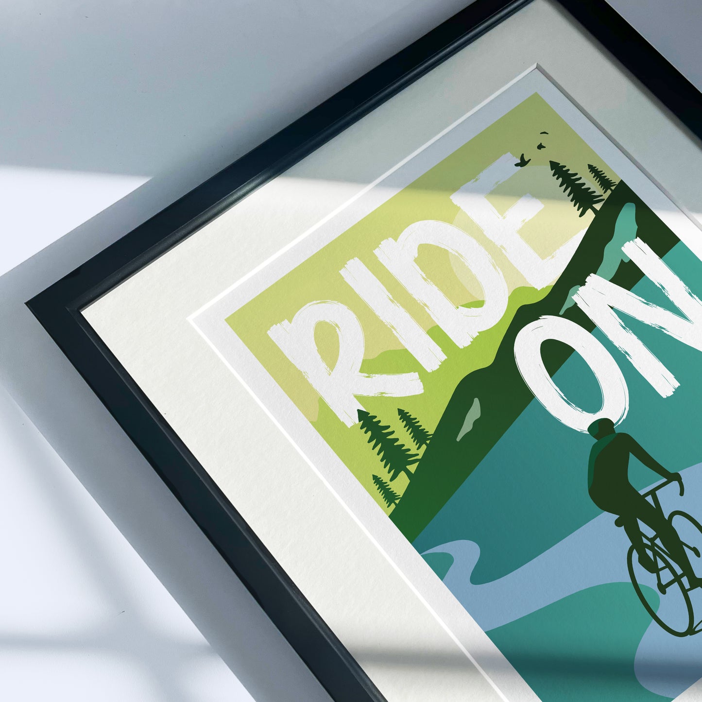 Ride On! Motivational Cycling Poster - Cycling illustration Art Print