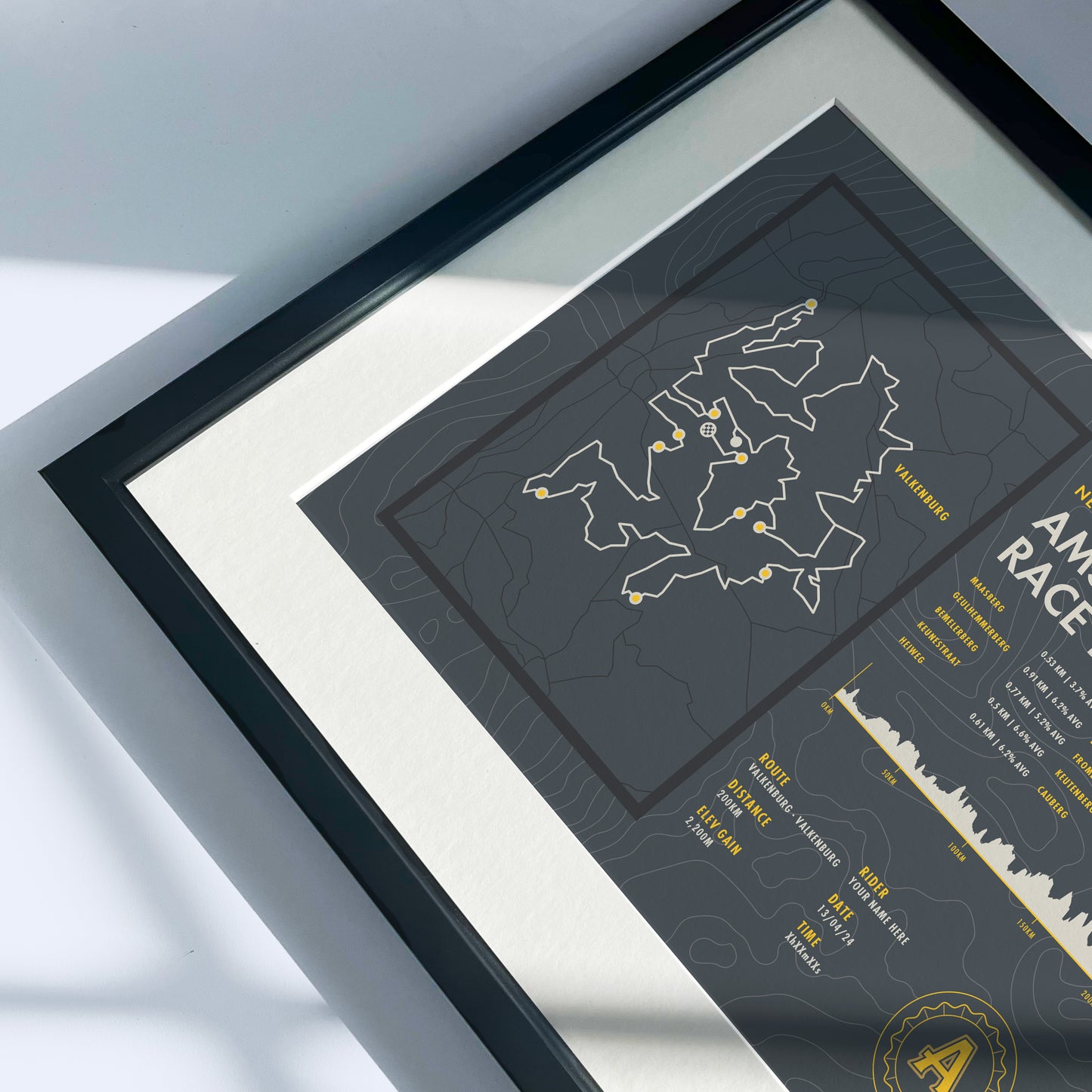 Amstel Gold Race Sportive - Personalised Commemorative Route Map