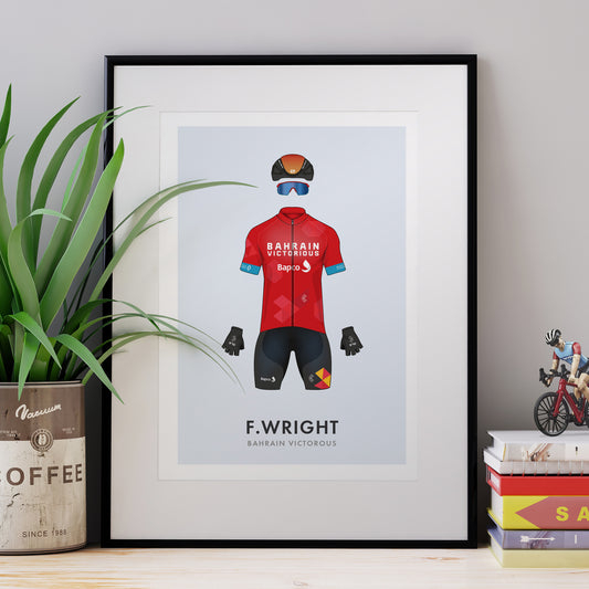 Fred Wright Cycling Art Print -Jersey & Bicycle Illustration