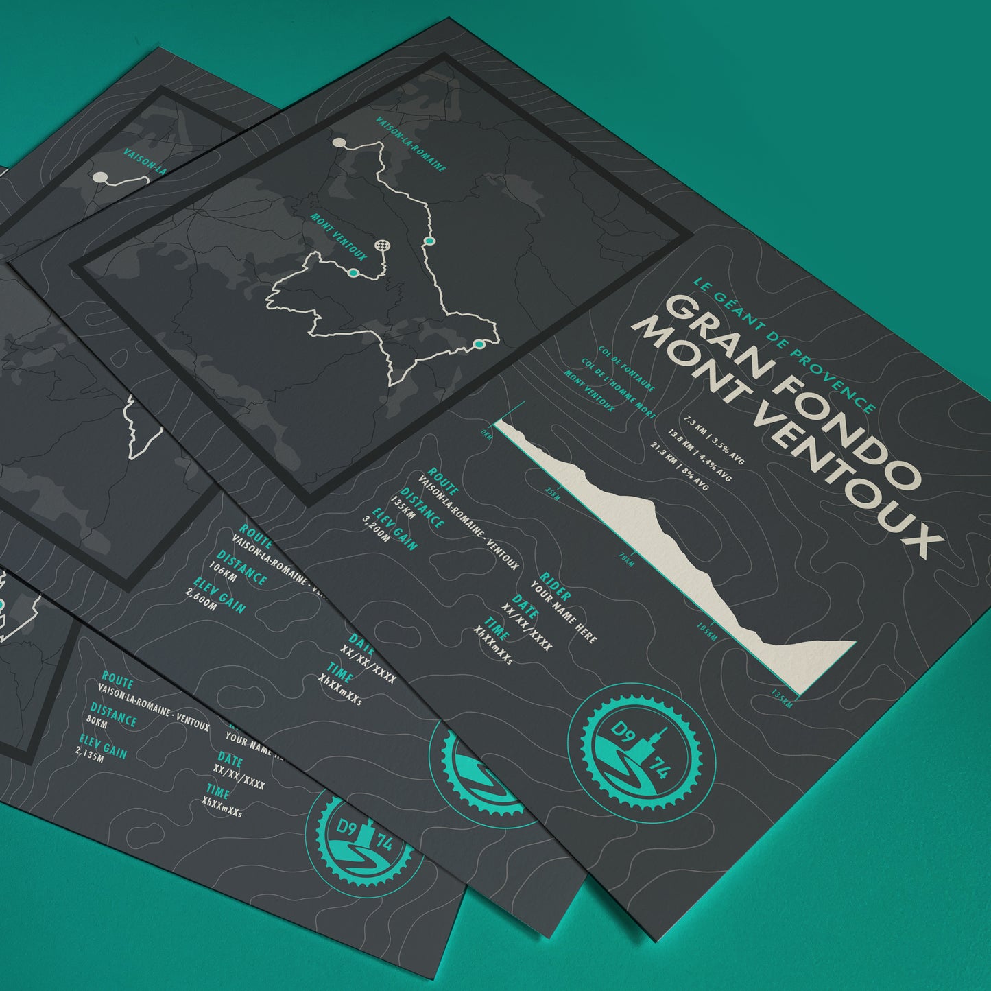 GF Mont Ventoux - Gran Fondo Personalised Cycling Sportive Art Print