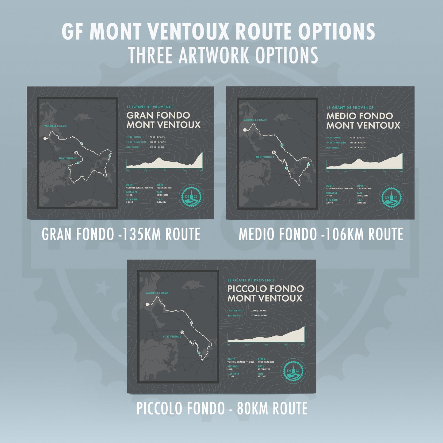 GF Mont Ventoux - Gran Fondo Personalised Cycling Sportive Art Print